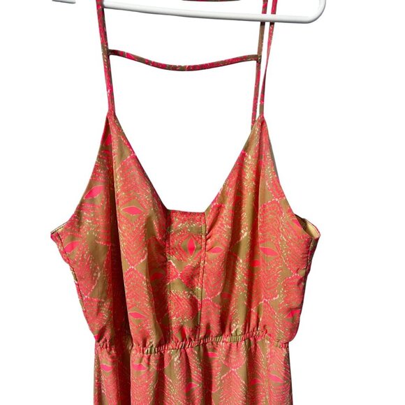 Dee Elle Sleeveless Maxi Dress Women XS Pink Gold Spaghetti Straps resort vacati - Picture 4 of 6